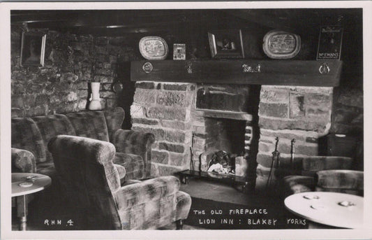 Yorkshire Postcard - The Old Fireplace, Lion Inn, Blakey  XT145