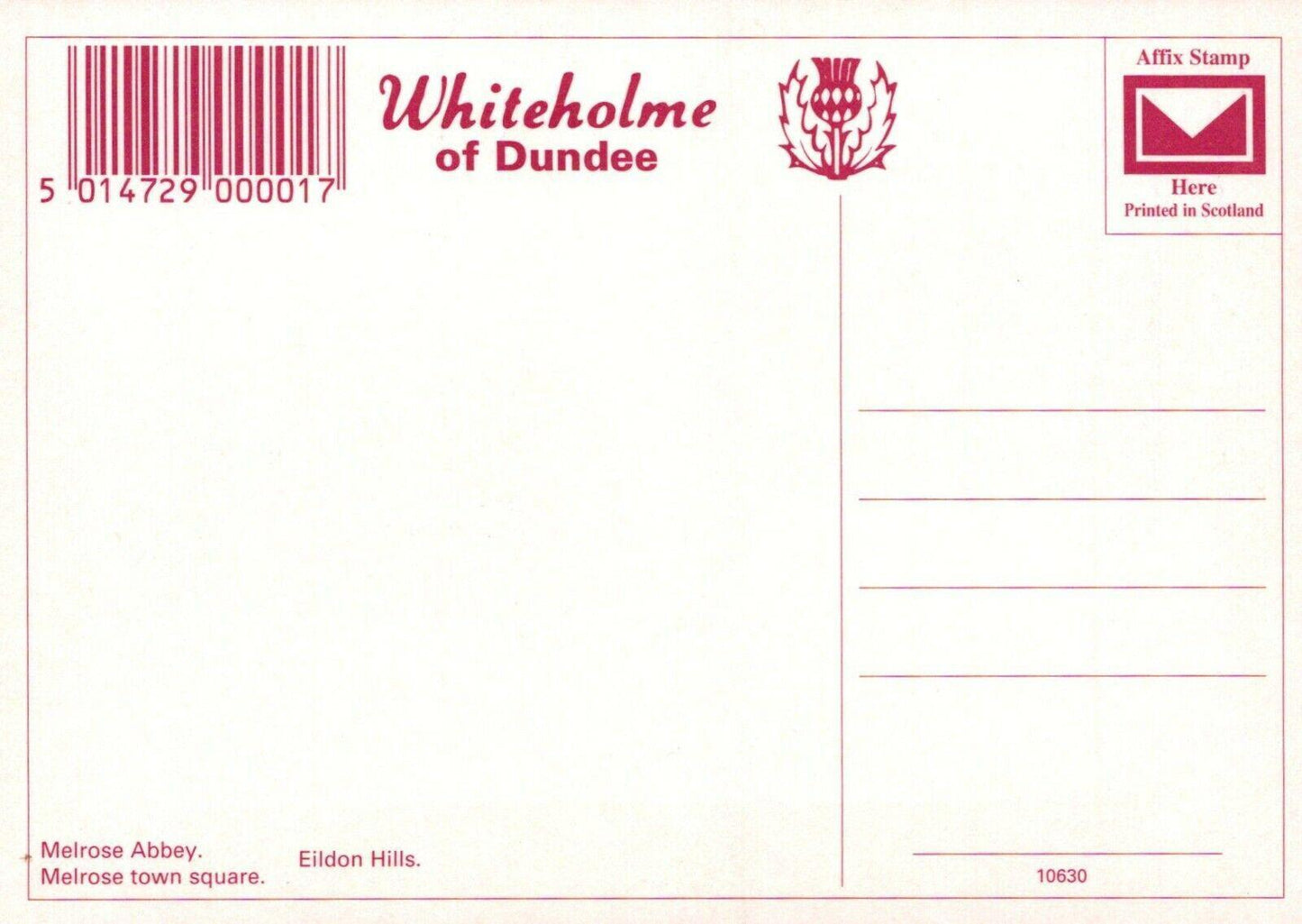 Scotland Postcard - Greetings From Melrose    RRR40