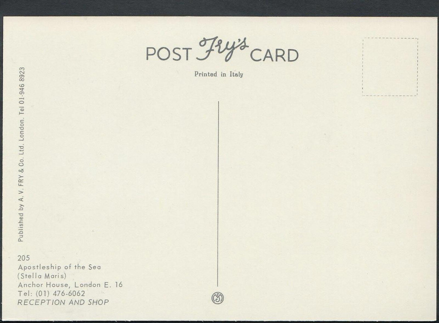 London Postcard - Apostleship of The Sea (Stella Maris), Anchor House  RR1892