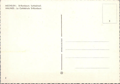 Belgium Postcard - Mechelen, St-Rombauts Kathedraal, Flemish Region  RRR1507