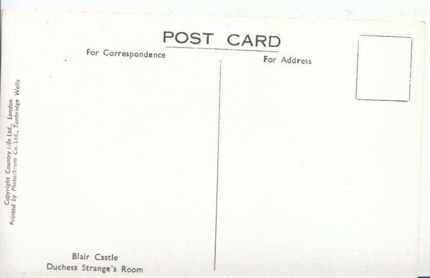 Scotland Postcard - Blair Castle, Duchess Strange's Room  2581A