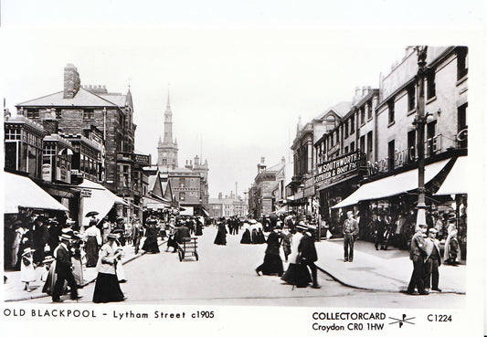 Blackpool Lytham Street 1905 Collectorcard Croydon Reproduction Postcard 2075