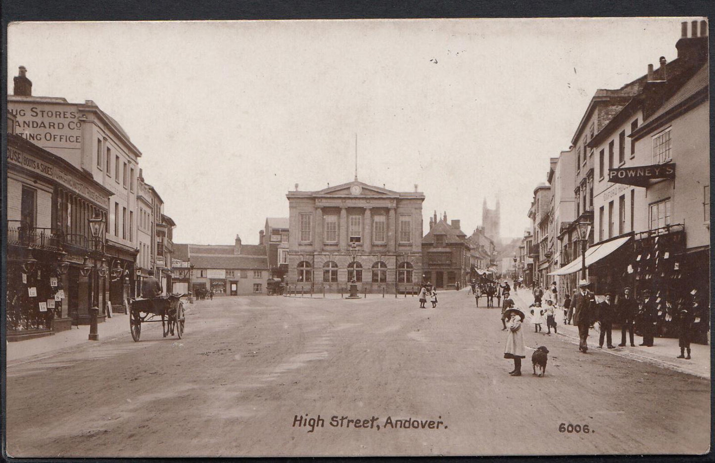 Hampshire Postcard: Andover High Street, Edwardian Street Scene P693
