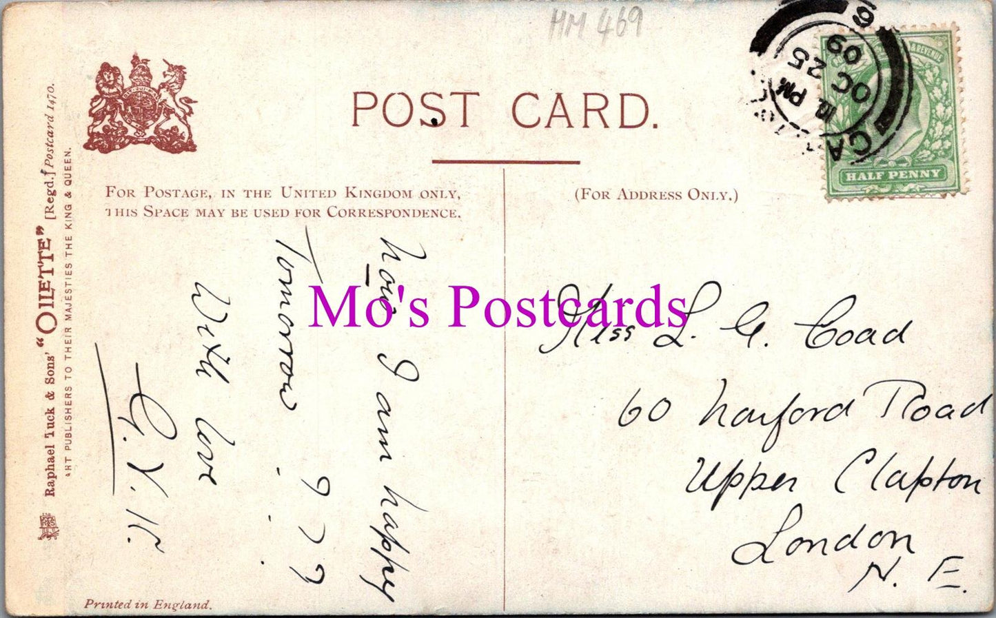 Cumbria Postcard -  Carlisle Abbey Gateway. Posted 1909 -  HM469