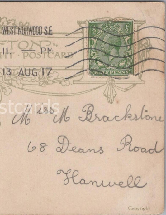Brackstone: 68 Deans Road, Hanwell, Middlesex, 1917 - HX17