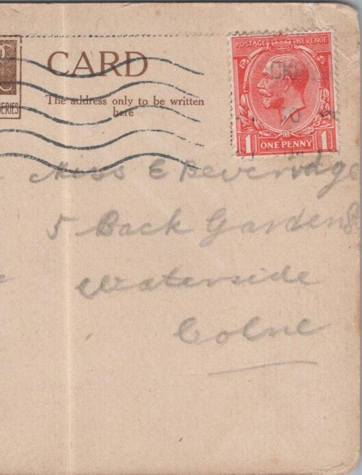 Beveridge: 5 Back Gardens, Waterside, Colne, Lancashire 1915 - HX41