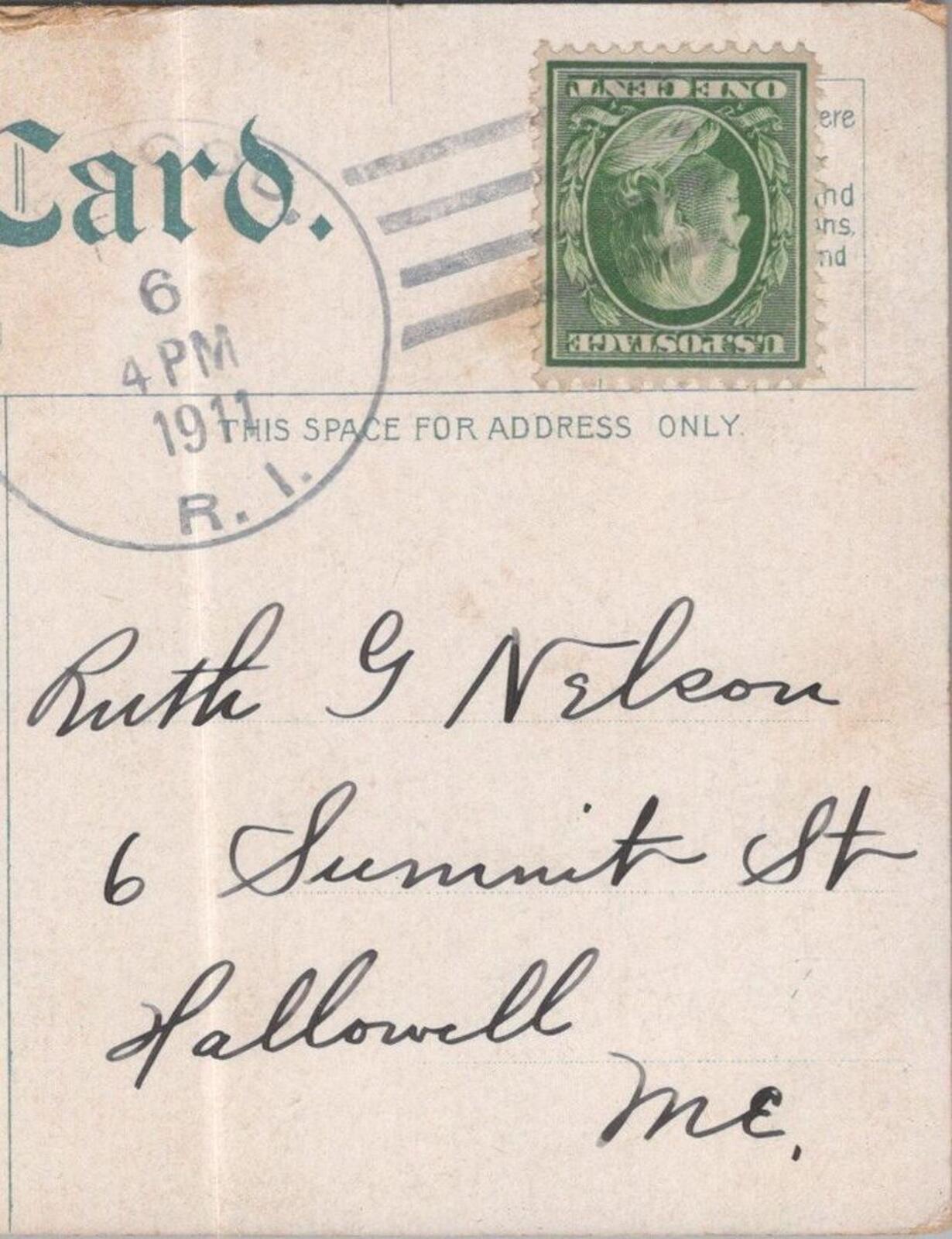 Nelson: 6 Summit Street, Hallowell, Kennebec County, Maine 1911 - HX39