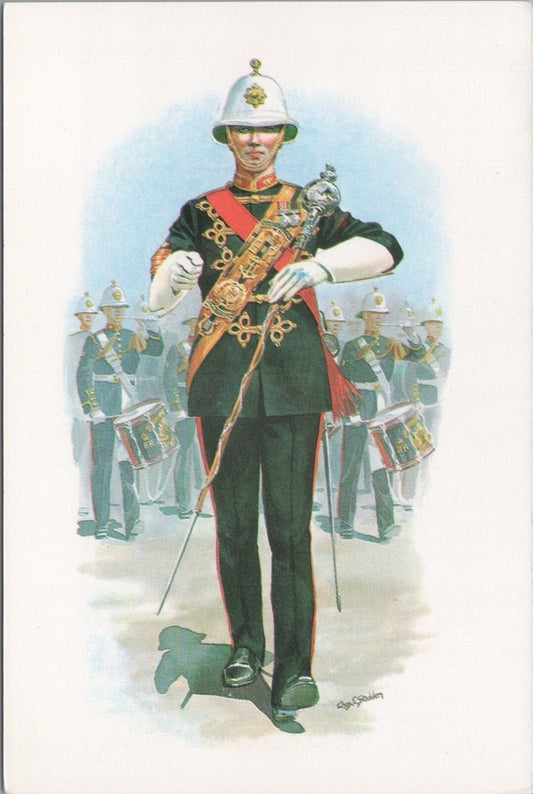 Military Postcard: Royal Marines Drum Major Uniform Cyril Sheldon 1973 XT5346