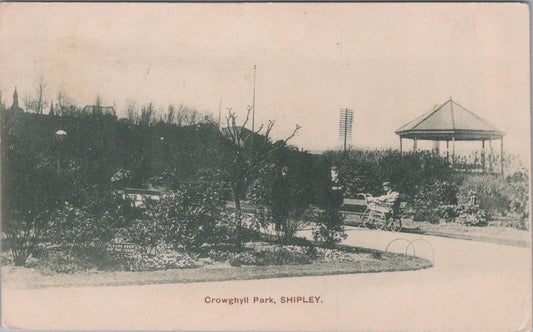 Yorkshire Postcard: Crowghyll Park Shipley Bandstand Promenade 1908 - XT3054