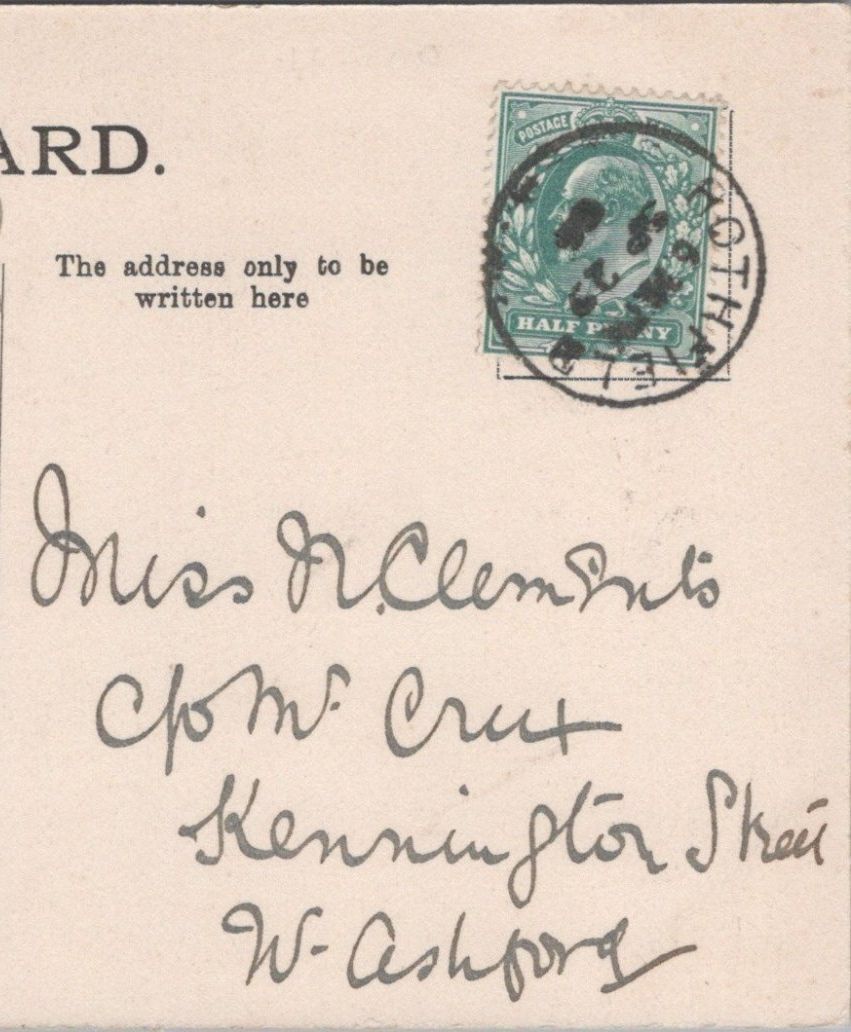 Clements: c/o Mr. Crux, Kennington Street, W. Ashford, Kent, 1904 - HX76