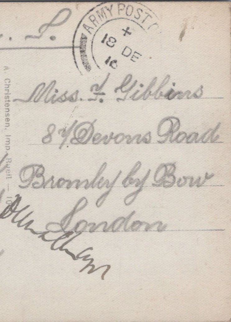 Gibbins: 87 Devons Road, Bromley by Bow, London, 1916 - HX81