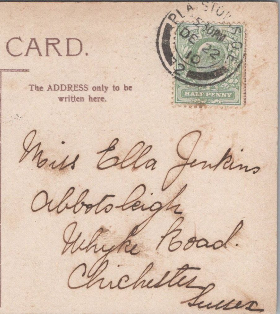 Jenkins: Abbotsleigh, Whyke Road, Chichester, Sussex, 1910 - HX67