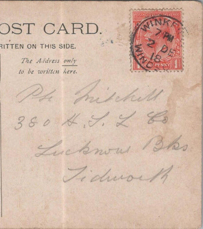 Private Mitchell: 380 H. S. L. Company, Lucknow Barracks, Tidworth 1918 - HX48