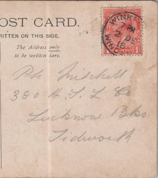 Private Mitchell: 380 H. S. L. Company, Lucknow Barracks, Tidworth 1918 - HX48