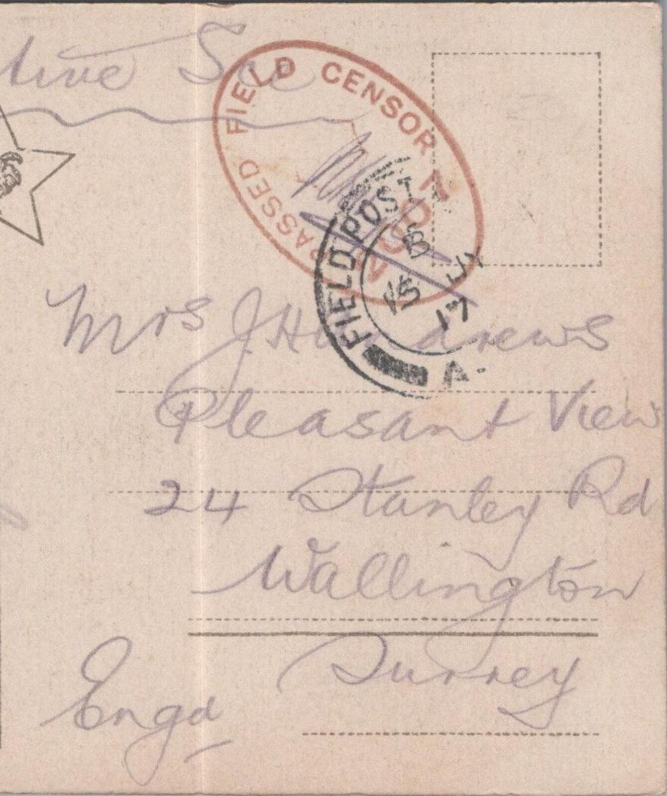 Andrews: Pleasant View, 24 Stanley Road, Wallington, Surrey 1917 - HX44