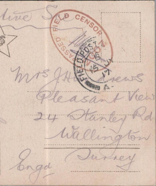Andrews: Pleasant View, 24 Stanley Road, Wallington, Surrey 1917 - HX44
