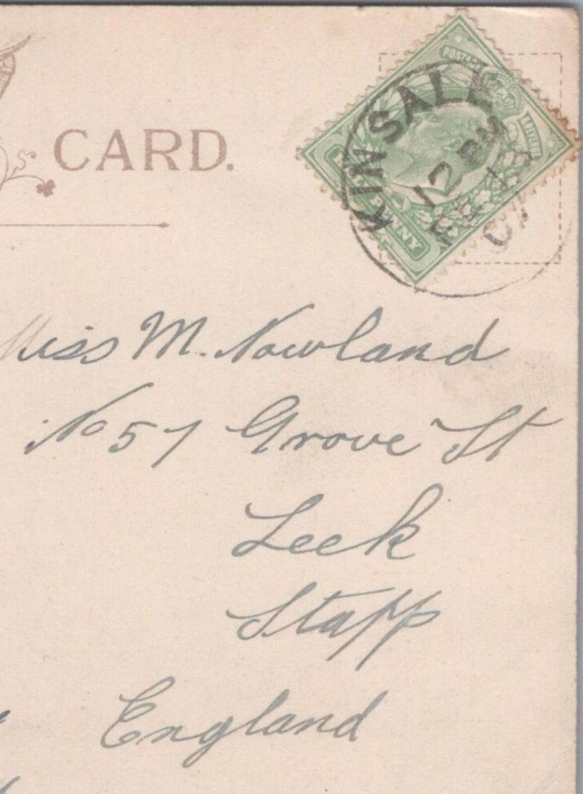 Nowland: No 57 Grove St, Leek, Staffordshire, 1907 - HX3