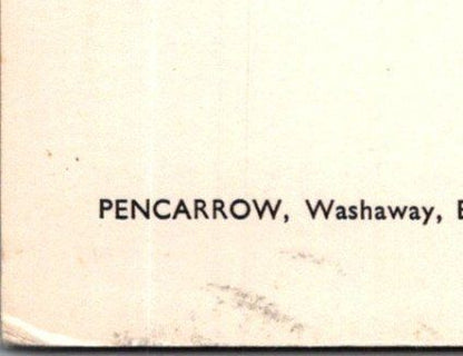 Cornwall Postcard: Pencarrow Washaway Bodmin House Pencil Sketch 1970’s XT4083