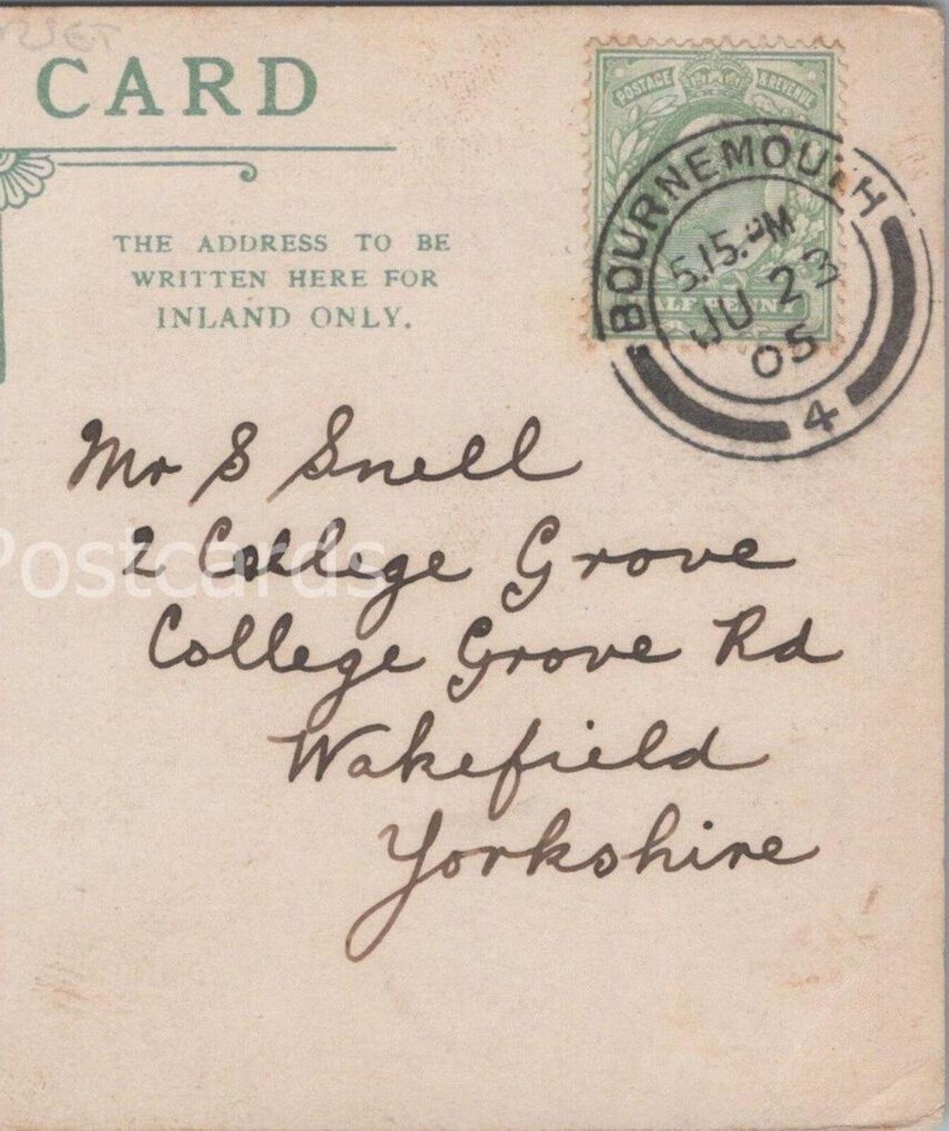 Snell: 2 College Grove, College Grove Road, Wakefield, Yorkshire - 1905 - HX37