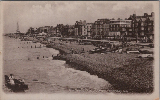 Kent Postcard: Herne Bay, The Beach From Pier, Coastline, Litho XT3000