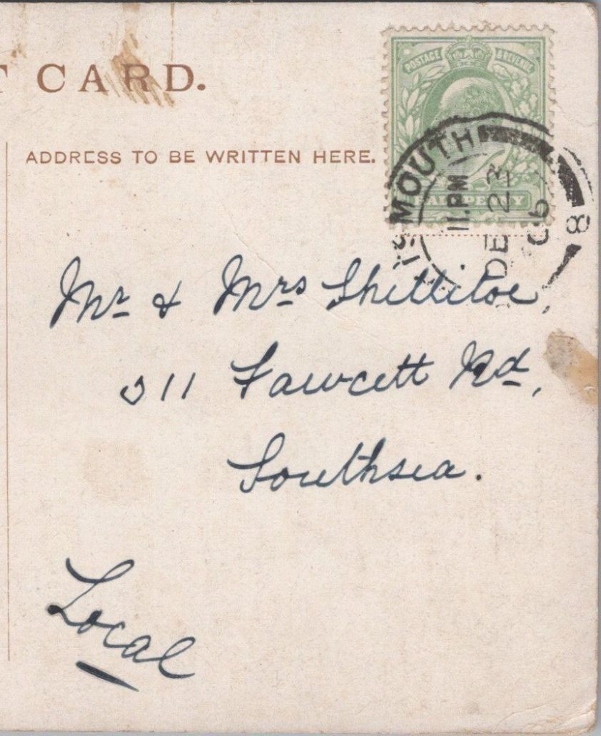 Shittiloe: 311 Fawcett Road, Southsea, Hampshire, 1908 - HX70