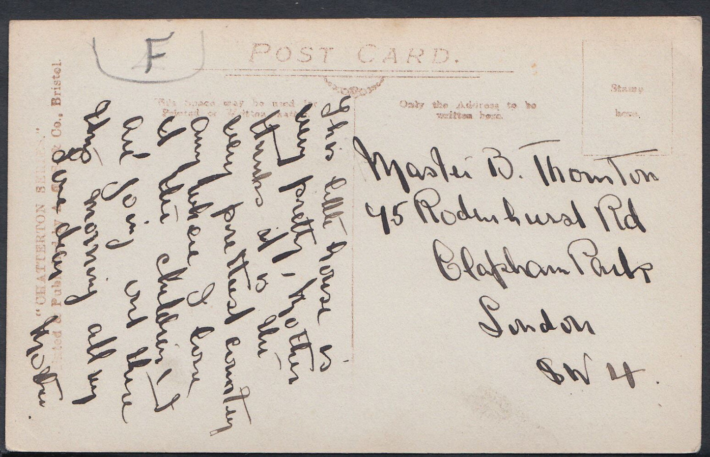 Avon & Somerset Postcard - Thatched Cottage, Frenchay, Bristol  DP746