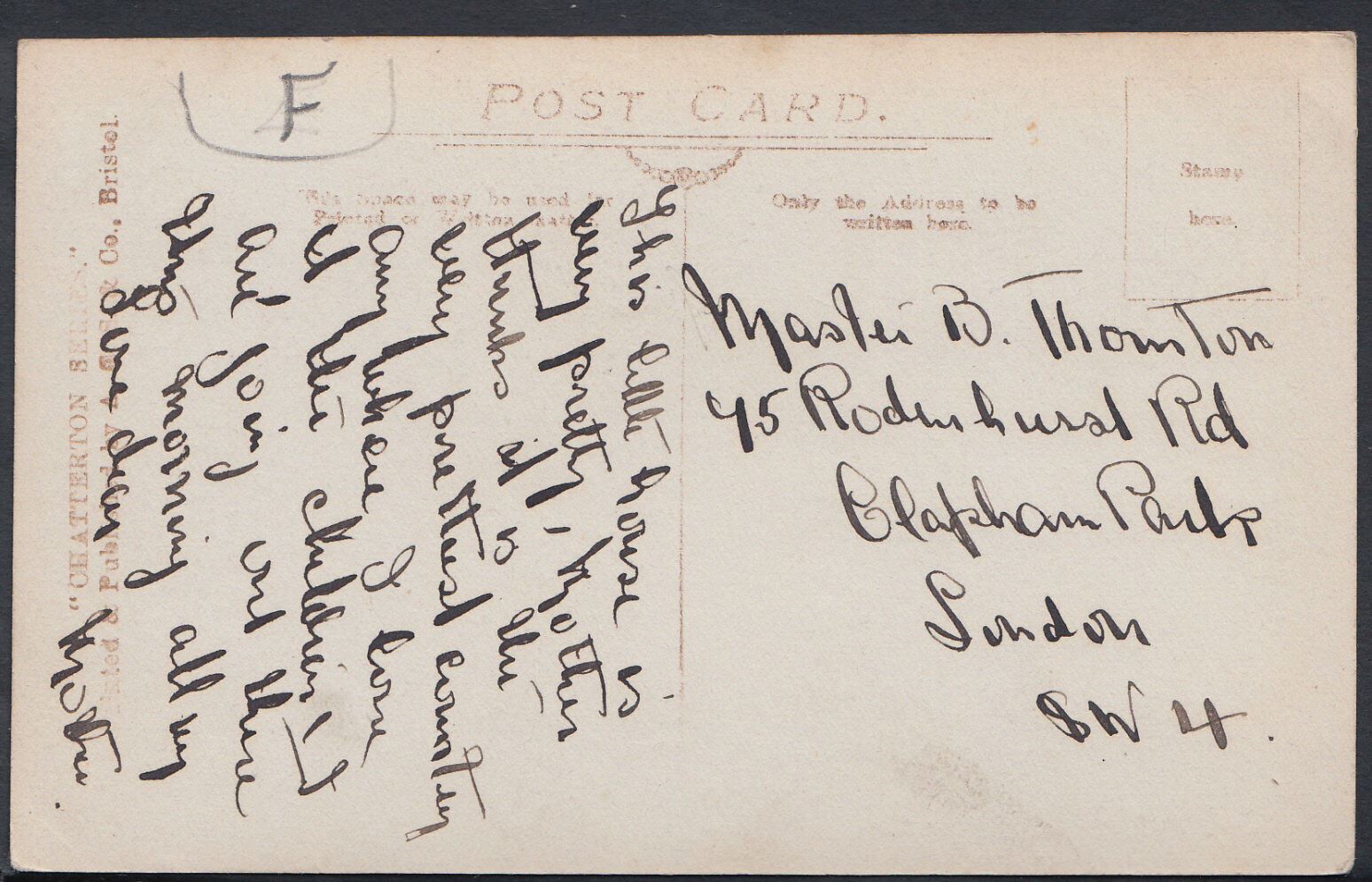 Avon & Somerset Postcard - Thatched Cottage, Frenchay, Bristol  DP746