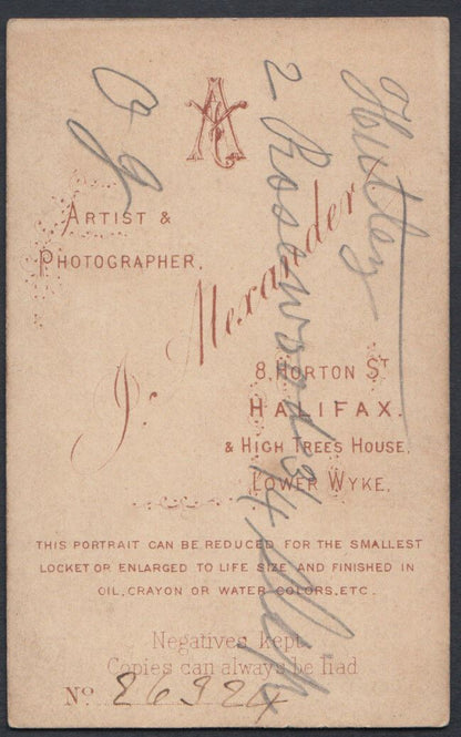CDV (Carte De Visite) - Yorkshire Lady - Hutley, 2 Rosewood RT247