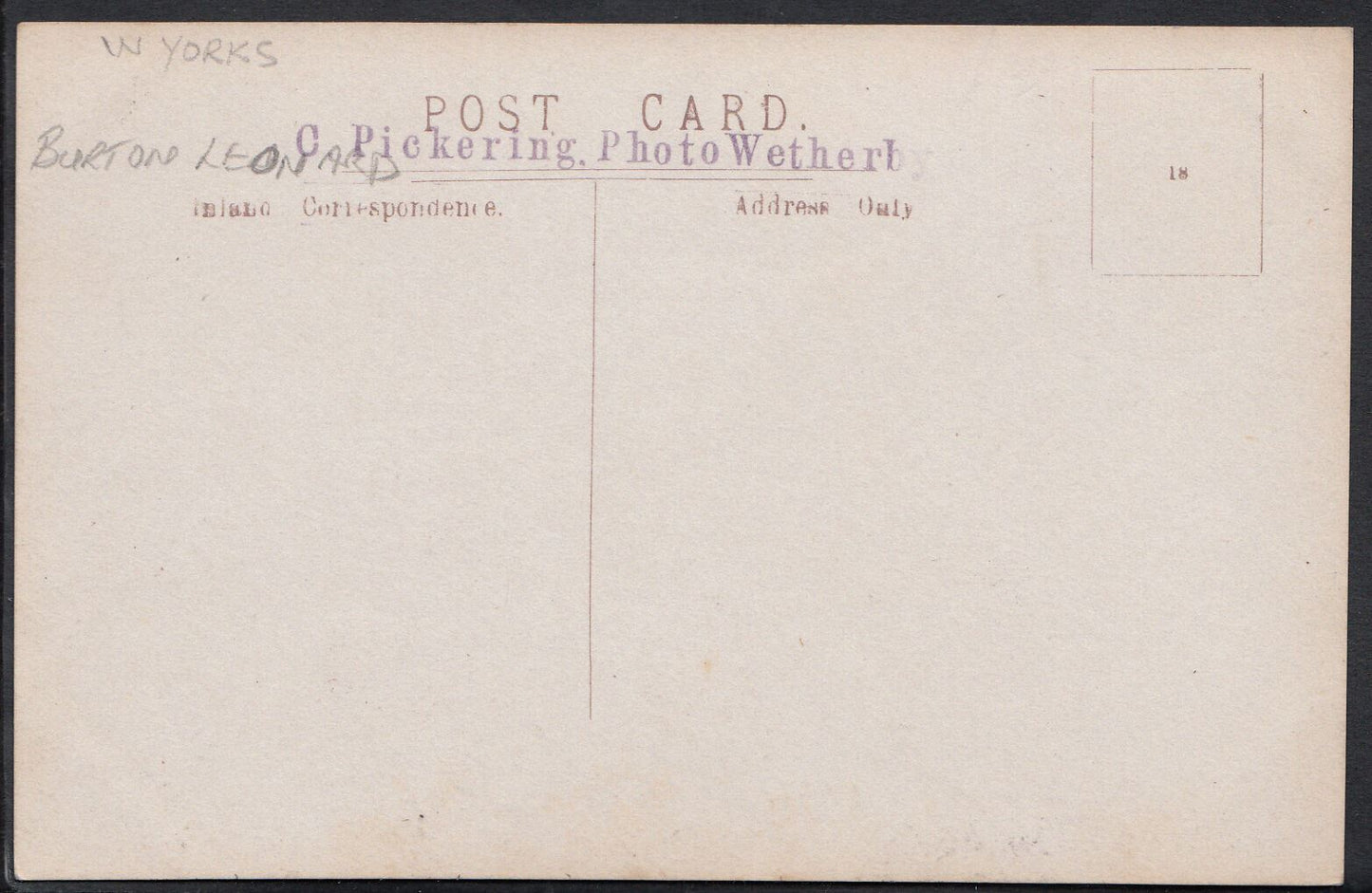 Yorkshire Postcard - Burton Leonard Showing The Crown Inn W913