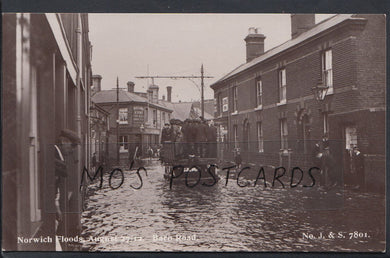Norfolk Postcard - Norwich Floods - August 27/12 - Barn Road    BR379