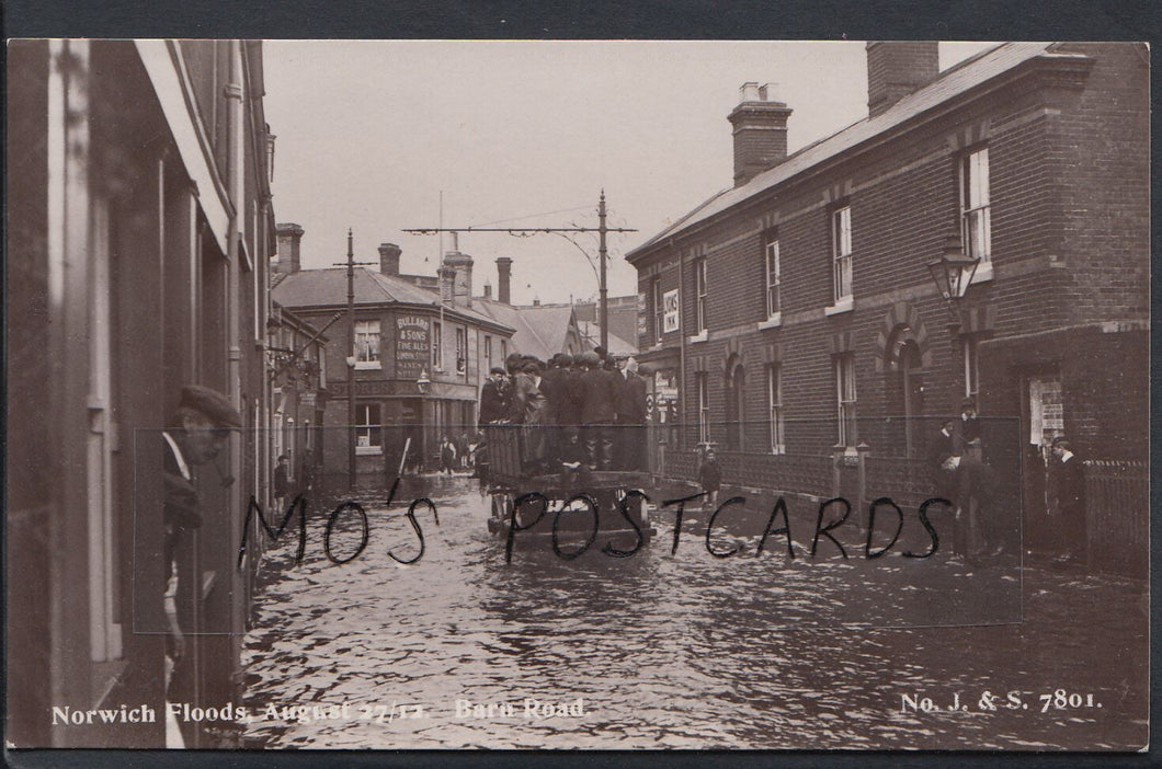 Norfolk Postcard - Norwich Floods - August 27/12 - Barn Road    BR379