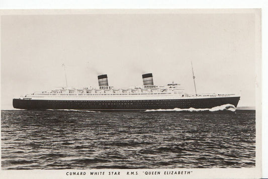 Shipping Postcard - Cunard White Star Line - R.M.S "Queen Elizabeth"  A5148