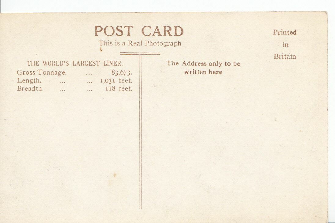 Shipping Postcard - Cunard White Star Line - R.M.S "Queen Elizabeth"  A5148