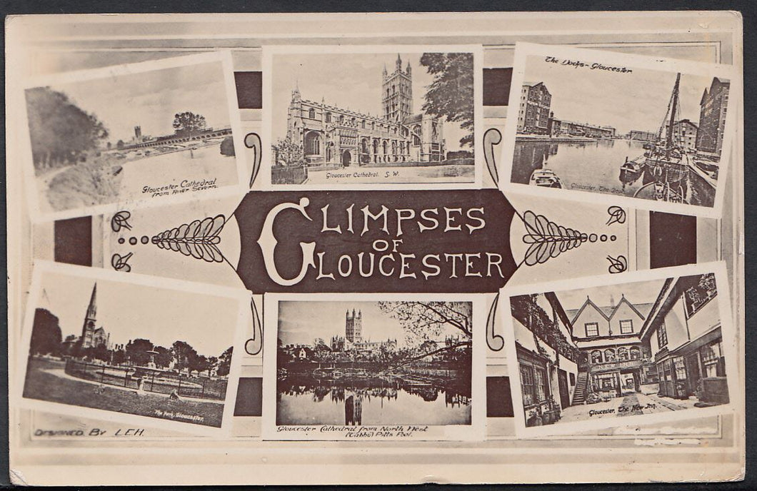 Gloucestershire Postcard - Glimpses of Gloucester     7786