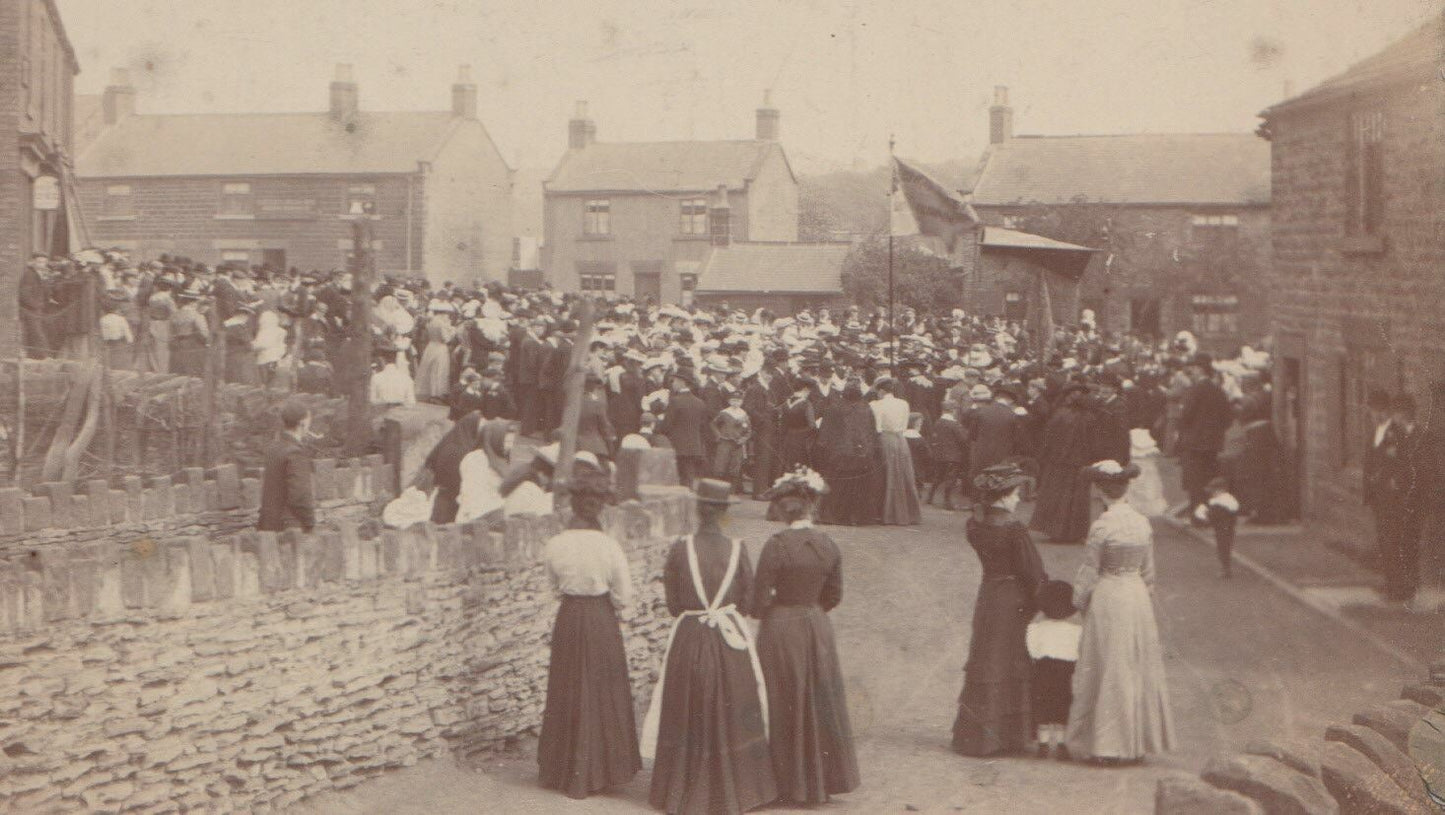 Social History Photograph - Large Unidentified Village Gathering - Ref.DD86