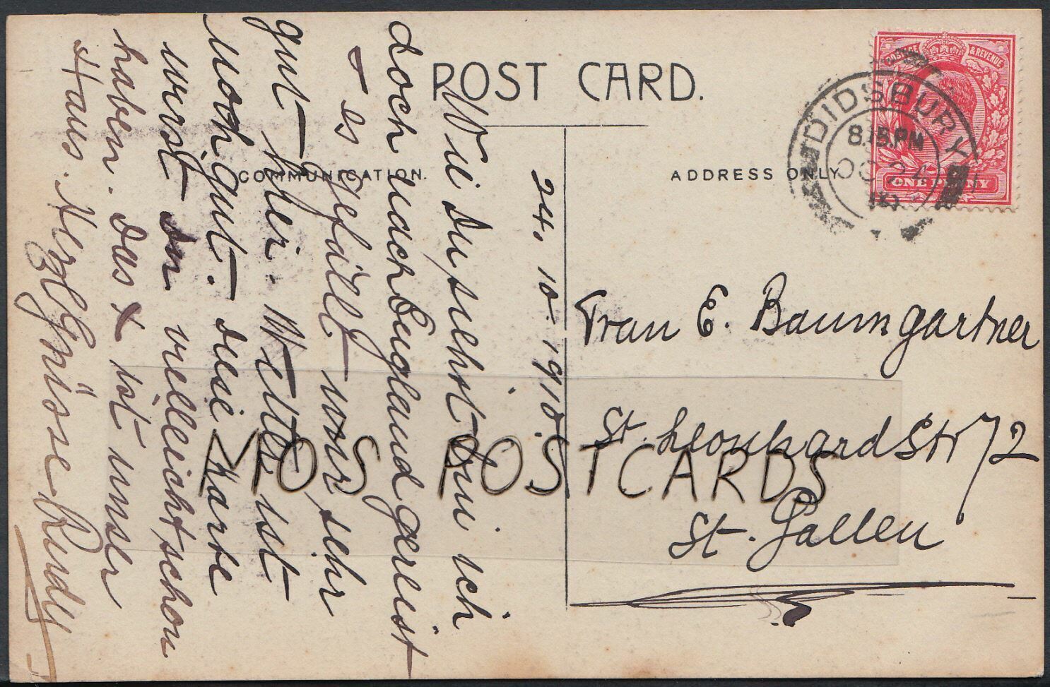 Lancashire Postcard - Parkfield Road, Didsbury    A4293