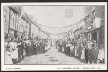 Load image into Gallery viewer, Warwickshire Postcard - An Alcester Street - Coronation Day 1321
