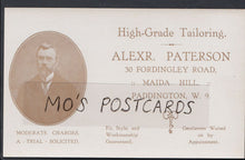 Load image into Gallery viewer, London Postcard - Tailor Alexander Paterson, Maida Hill, Paddington   A4549
