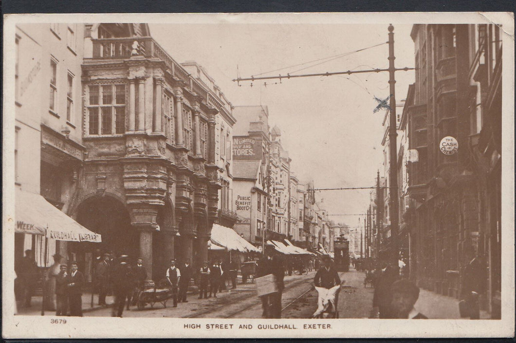 Devon Postcard - High Street and Guildhall, Exeter    DR5
