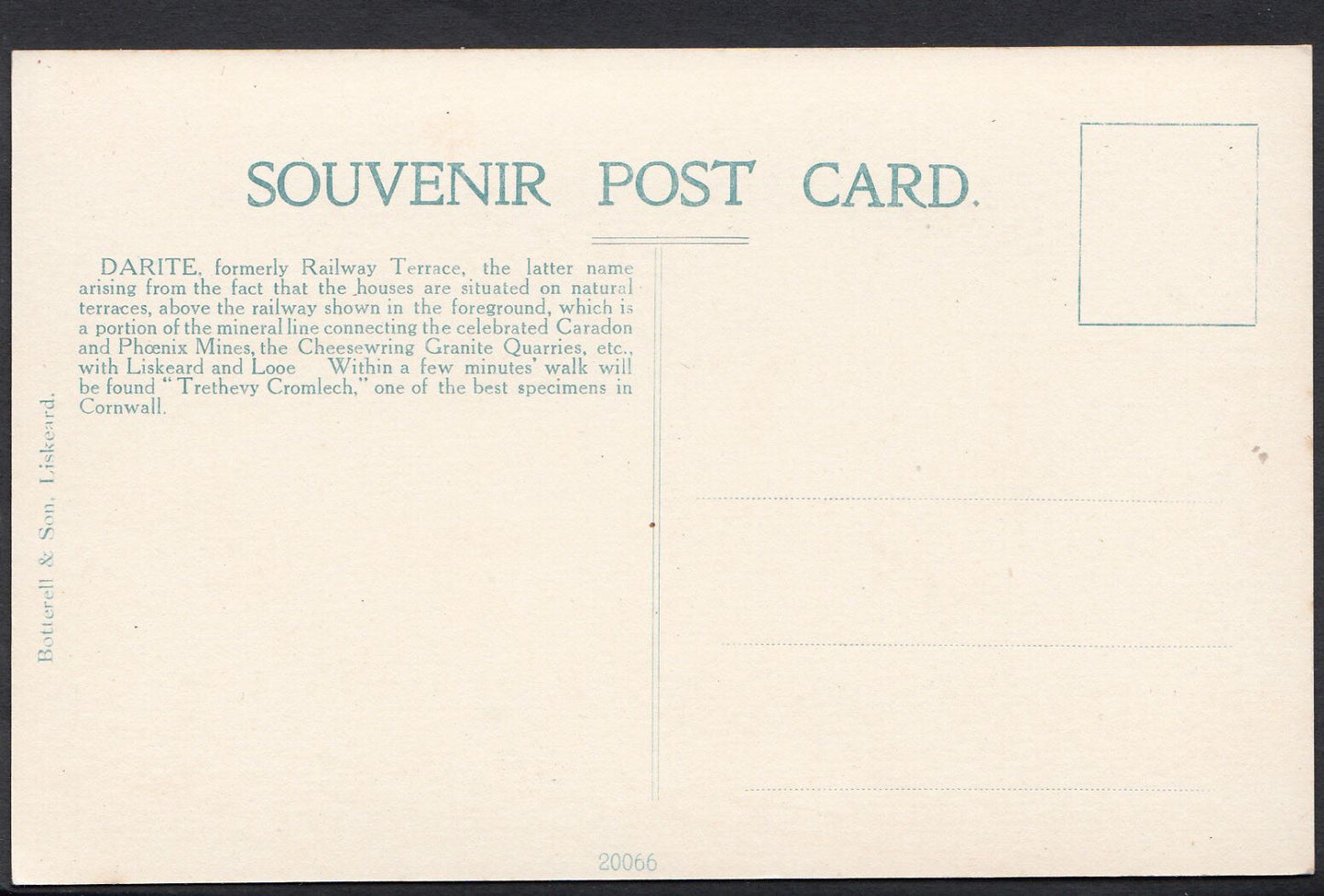 Cornwall Postcard - Darite BH1267
