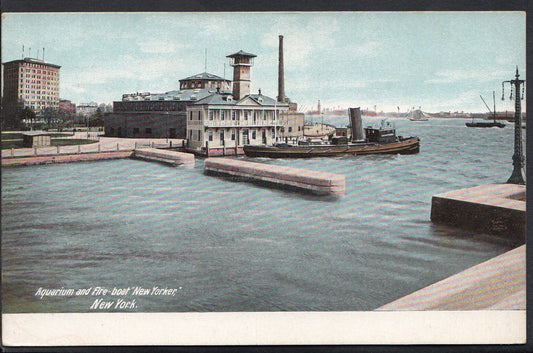 America Postcard - Aquarium and Fire Boat "New Yorker", New York   DR745