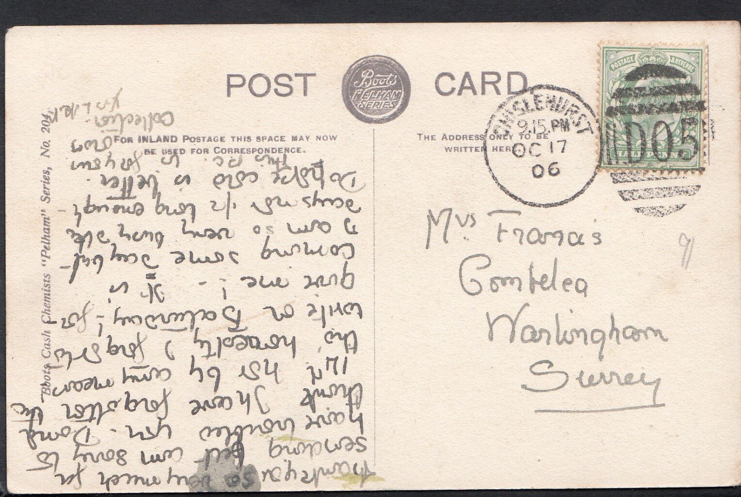 Yorkshire Postcard - Cottages, Whiteley Woods, Sheffield    MB655