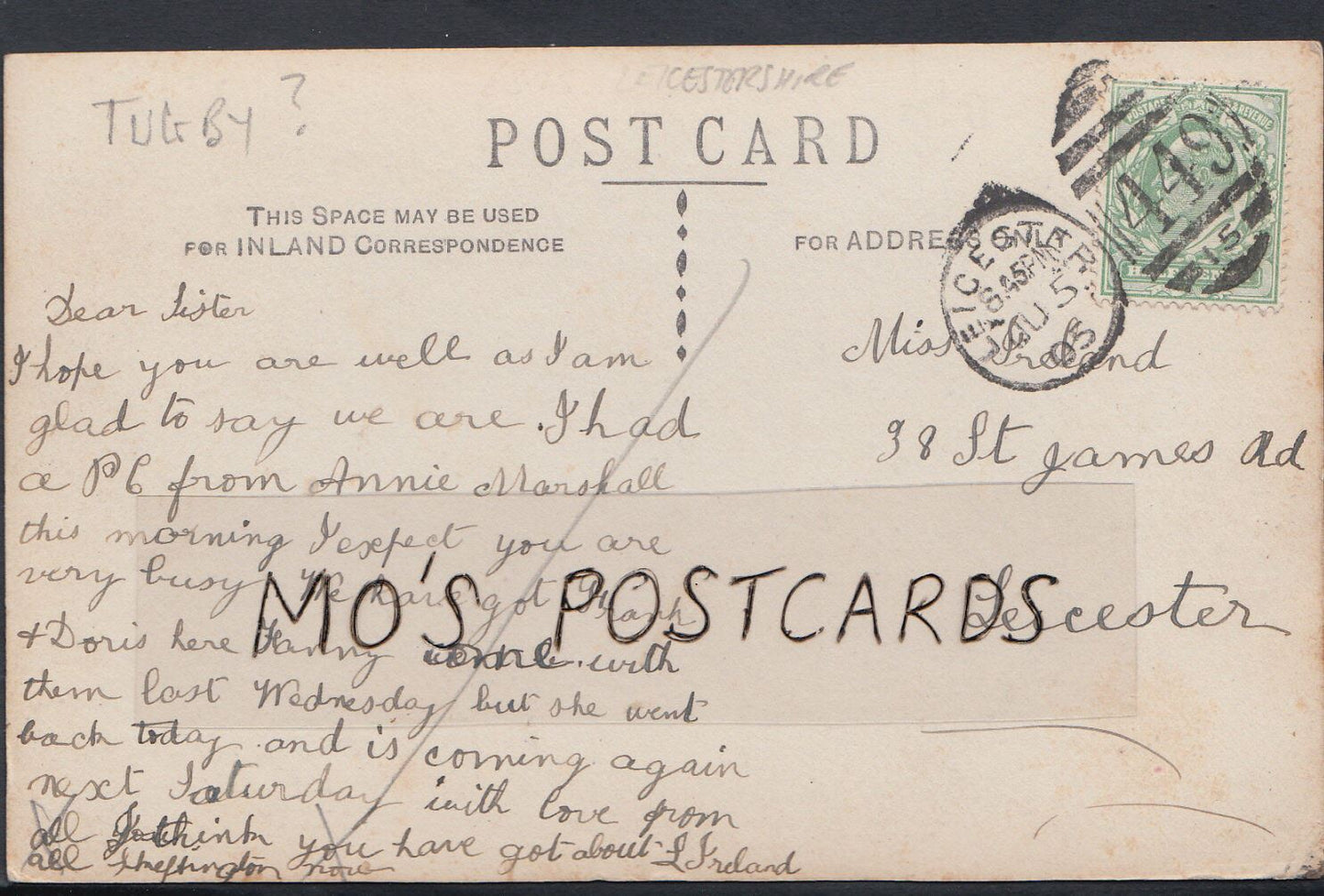 Leicestershire Postcard - Main Street, Skeffington A4513