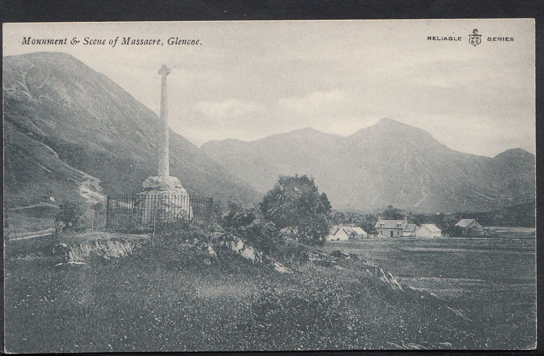 Scotland Postcard - Monument and Scene of Massacre, Glencoe  RT1459