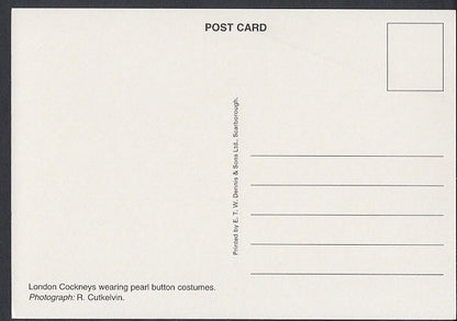 Pearly Pride Postcard - London Cockneys Wearing Pearl Button Costumes RT2367