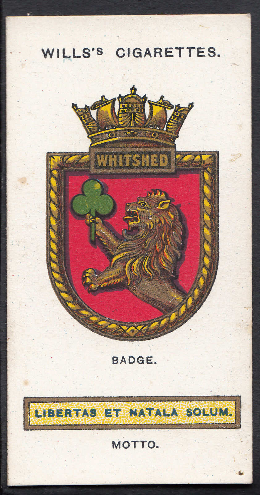Wills Cigarette Card - Ships Badges Card No 38 - Whitshed