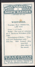 Load image into Gallery viewer, Wills Cigarette Card - Ships Badges Card No 38 - Whitshed
