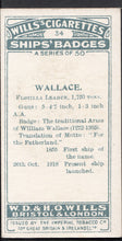 Load image into Gallery viewer, Wills Cigarette Card - Ships Badges Card No 34 - Wallace

