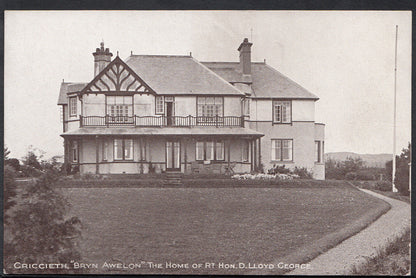 Wales Postcard - Criccieth - "Bryn Awelon", Home of Rt Hon D.LLoyd George MB2225