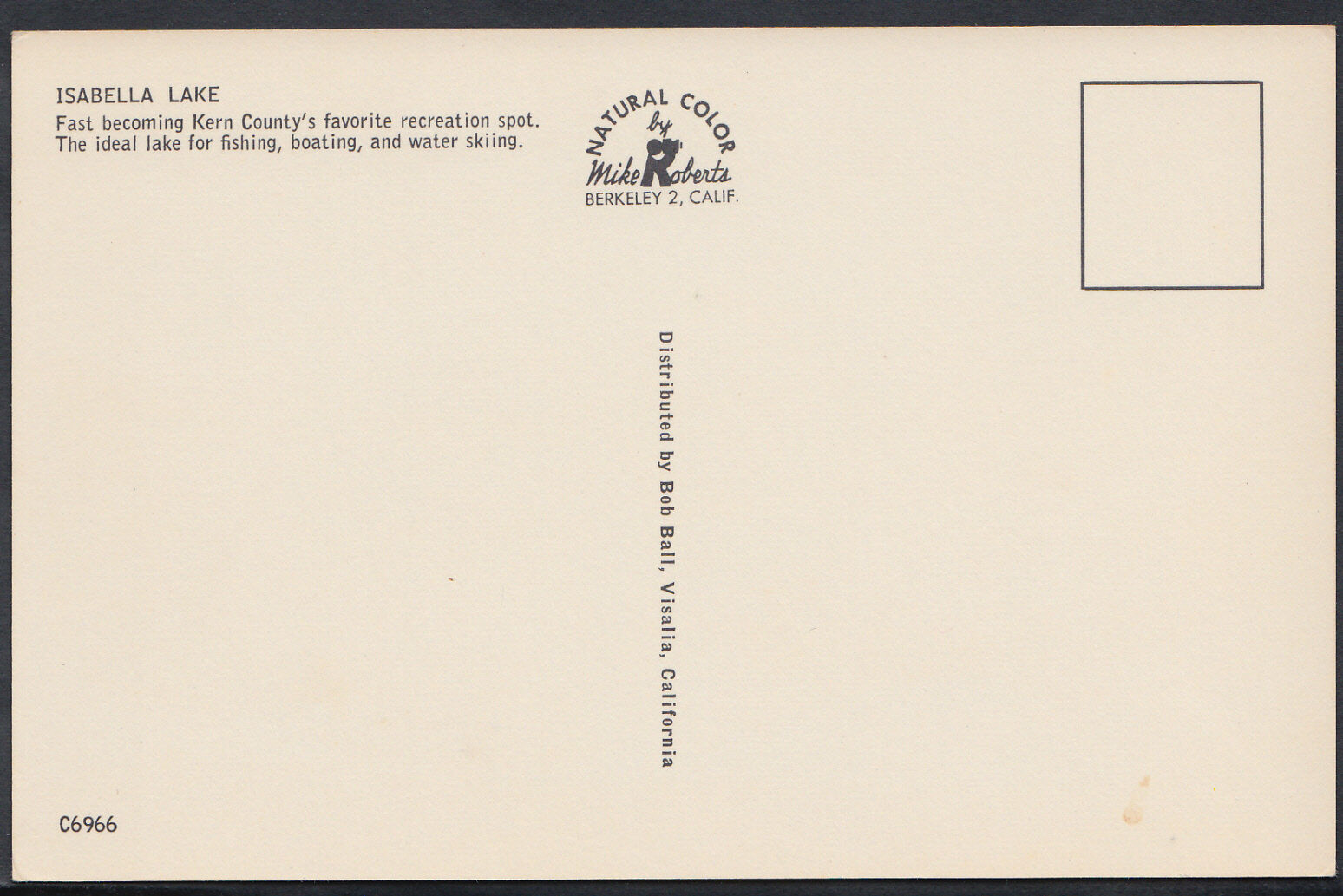 America Postcard - Isabella Lake, Kern County's Favorite Recreation Spot  RT1058
